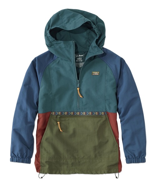L.L.Bean（エルエルビーン）の「キッズ・マウンテン・クラシック・アノラック、マルチカラー ビッグキッズ（ナイロンジャケット・キッズ・グリーン系その他/ピンク系その他/ホワイト系その他/レッド系その他/パープル系その他/ブルー系その他/ブルー系その他2/ホワイト×ブルー・S/M/L/XL）」の4枚目の写真