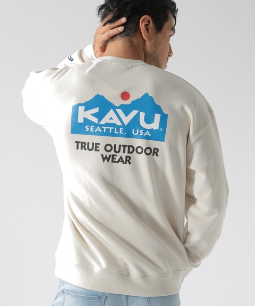 KAVU(カブー)の「【KAVU(カブー)】別注スウェットクルー(スウェット・メンズ・アイボリー/ライトブラウン/オリーブ・LARGE/MEDIUM)」の3枚目の写真