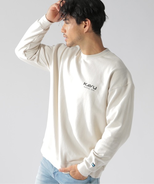 KAVU(カブー)の「【KAVU(カブー)】別注スウェットクルー(スウェット・メンズ・アイボリー/ライトブラウン/オリーブ・LARGE/MEDIUM)」の7枚目の写真
