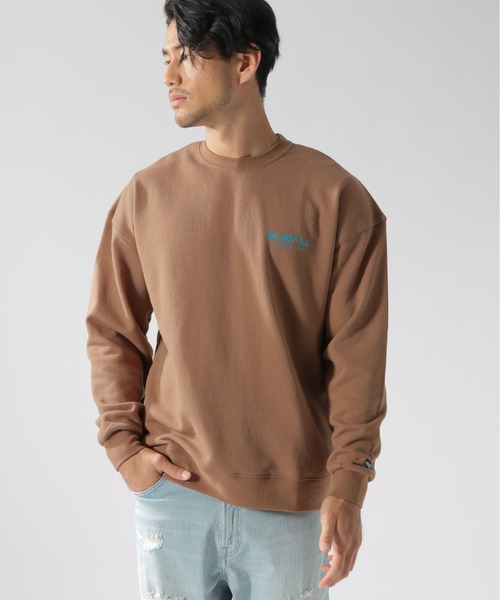 KAVU(カブー)の「【KAVU(カブー)】別注スウェットクルー(スウェット・メンズ・アイボリー/ライトブラウン/オリーブ・LARGE/MEDIUM)」の4枚目の写真