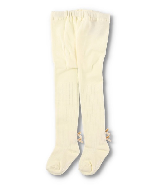 BRANSHES（ブランシェス）の「バックリボン付きタイツ（タイツ/ストッキング・キッズ・ブラック/アイボリー・85cm/75cm/95cm/105cm/120cm/135cm）」の2枚目の写真