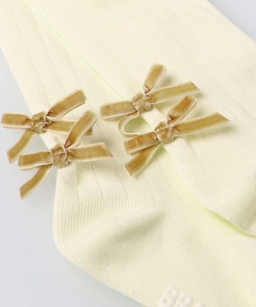 BRANSHES（ブランシェス）の「バックリボン付きタイツ（タイツ/ストッキング・キッズ・ブラック/アイボリー・85cm/75cm/95cm/105cm/120cm/135cm）」の4枚目の写真