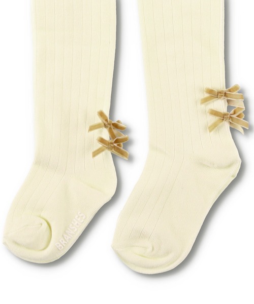 BRANSHES（ブランシェス）の「バックリボン付きタイツ（タイツ/ストッキング・キッズ・ブラック/アイボリー・85cm/75cm/95cm/105cm/120cm/135cm）」の3枚目の写真