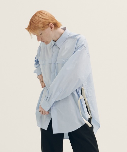 AIMNAIM（エイムネイム）の「TWELVE TAPES L/S SHIRTS（シャツ/ブラウス・メンズ・ライトグレー/サックスブルー/その他1・MEDIUM/LARGE）」の2枚目の写真