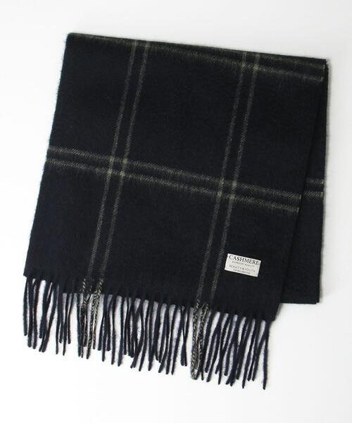 BEAUTY&YOUTH UNITED ARROWS(ビューティーアンドユースユナイテッドアローズ)の「BY ウィンドウペン カシミヤ マフラー(マフラー・メンズ・ブラウン/ネイビー/オフホワイト・FREE)」の3枚目の写真