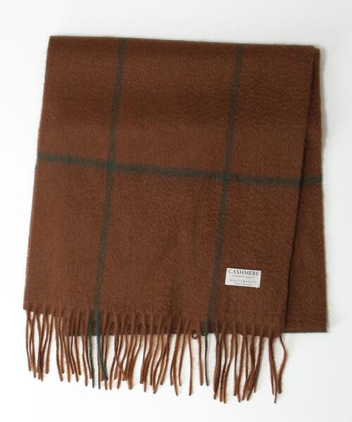 BEAUTY&YOUTH UNITED ARROWS(ビューティーアンドユースユナイテッドアローズ)の「BY ウィンドウペン カシミヤ マフラー(マフラー・メンズ・ブラウン/ネイビー/オフホワイト・FREE)」の2枚目の写真