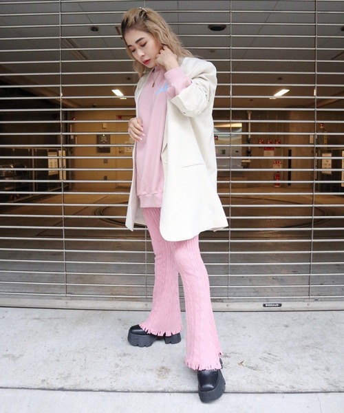 FIG&VIPER（フィグアンドバイパー）の「ニットケーブルフレアPT（その他パンツ・レディース・アイボリー/ピンク/ブラック・FREE）」の3枚目の写真