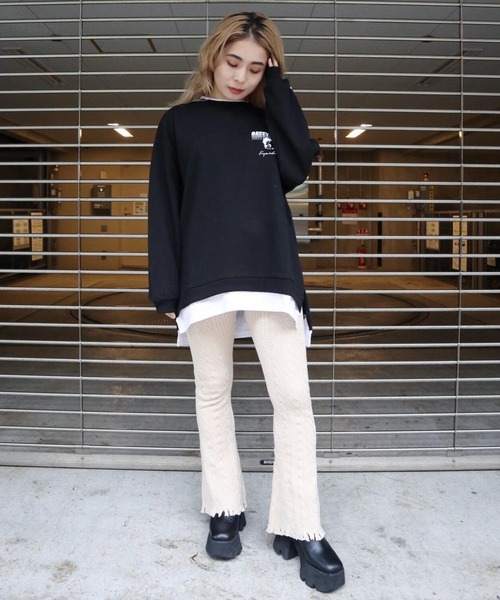 FIG&VIPER（フィグアンドバイパー）の「ニットケーブルフレアPT（その他パンツ・レディース・アイボリー/ピンク/ブラック・FREE）」の2枚目の写真