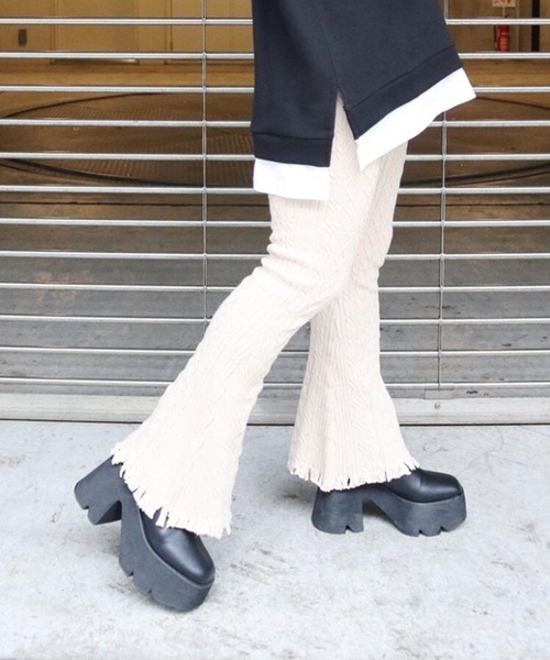 FIG&VIPER（フィグアンドバイパー）の「ニットケーブルフレアPT（その他パンツ・レディース・アイボリー/ピンク/ブラック・FREE）」の6枚目の写真