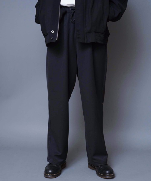 UNIIT(ユニット)の「【UNIIT】T/Rツイルワイドパンツ ワイドシルエット 無地 ウエスト紐仕様(その他パンツ・メンズ・ベージュ/ブラック/ブラウン・MEDIUM/LARGE)」の2枚目の写真
