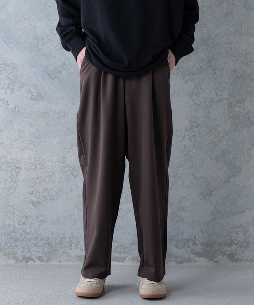 UNIIT(ユニット)の「【UNIIT】T/Rツイルワイドパンツ ワイドシルエット 無地 ウエスト紐仕様(その他パンツ・メンズ・ベージュ/ブラック/ブラウン・MEDIUM/LARGE)」の10枚目の写真
