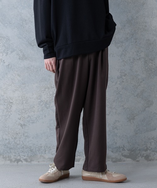 UNIIT(ユニット)の「【UNIIT】T/Rツイルワイドパンツ ワイドシルエット 無地 ウエスト紐仕様(その他パンツ・メンズ・ベージュ/ブラック/ブラウン・MEDIUM/LARGE)」の15枚目の写真