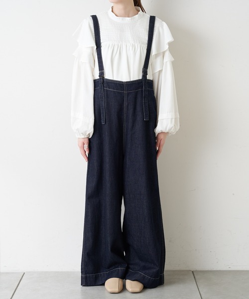 【TYPYDENIM】サス付ワイドパンツ
