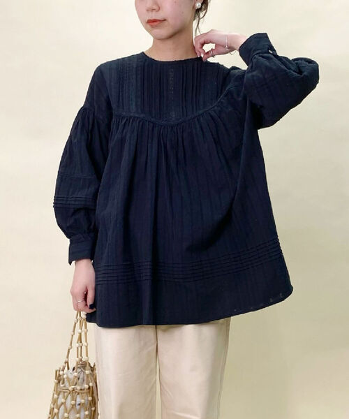 fredy repit（フレディレピ）の「レースピンタックブラウス（シャツ/ブラウス・レディース・ブラック/オフホワイト・38）」の2枚目の写真