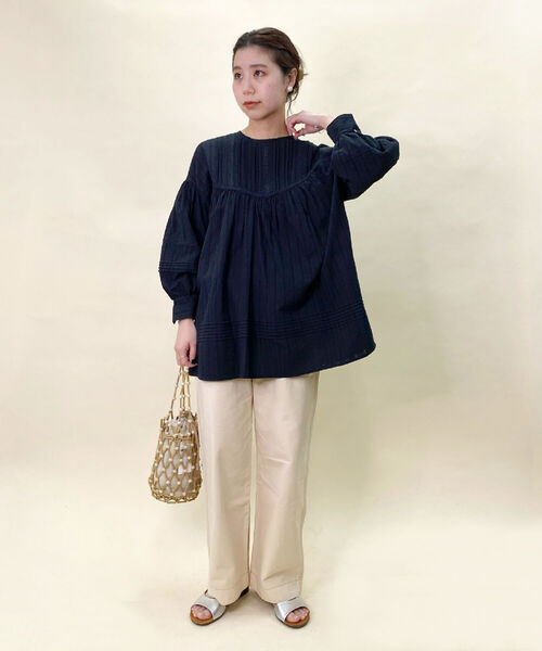 fredy repit（フレディレピ）の「レースピンタックブラウス（シャツ/ブラウス・レディース・ブラック/オフホワイト・38）」の8枚目の写真