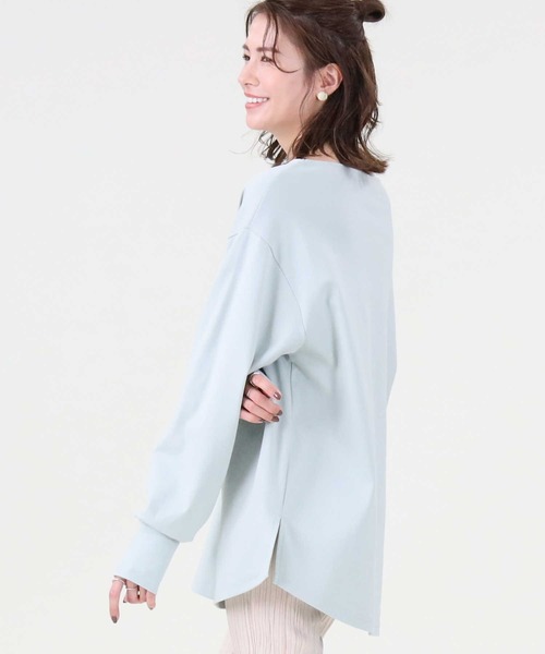 HONEYSUCKLE ROSE(ハニーサックルローズ)の「【HONEYSUCKLE ROSE】スリットプリントロンT(Tシャツ/カットソー・レディース・ブルー/ライム/オフホワイト/ホワイト/ベージュ/ピンク・M/L)」の21枚目の写真