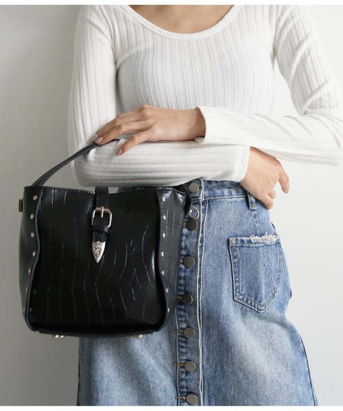 セール ベルトデザインクロコ風バッグ ハンドバッグ Anap アナップ のファッション通販 Zozotown