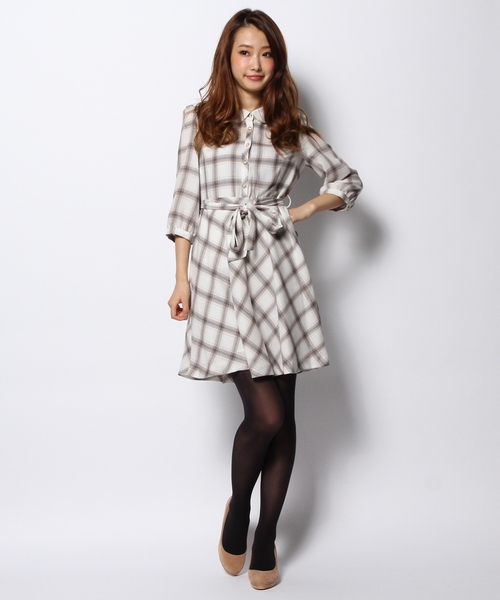 毛皮/ファーコート Feroux フェルゥ チェックドレスコート
