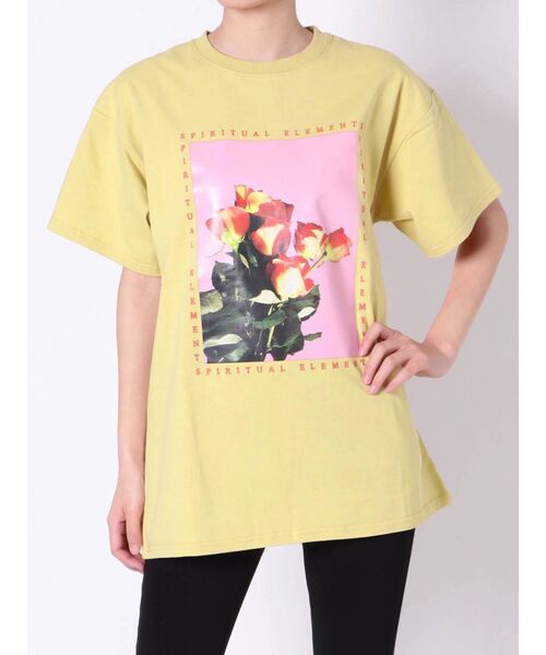 jouetie(ジュエティ)の「カラーフォトBIG Tシャツ(Tシャツ/カットソー・レディース・ブラック/オフホワイト/イエロー・MEDIUM)」の4枚目の写真