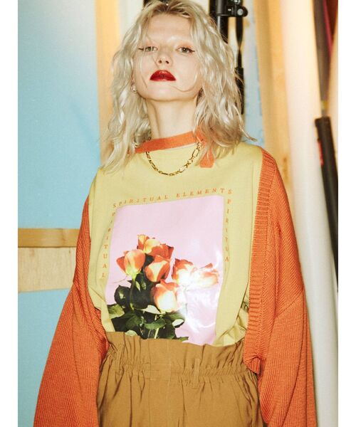 jouetie(ジュエティ)の「カラーフォトBIG Tシャツ(Tシャツ/カットソー・レディース・ブラック/オフホワイト/イエロー・MEDIUM)」の17枚目の写真