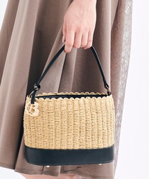 ✨激レア✨ LANVIN en Bleu カゴバッグ ロゴ バイカラー ハンド LANVIN en Bleu(ランバンオンブルー)の「レザーコンビカゴ