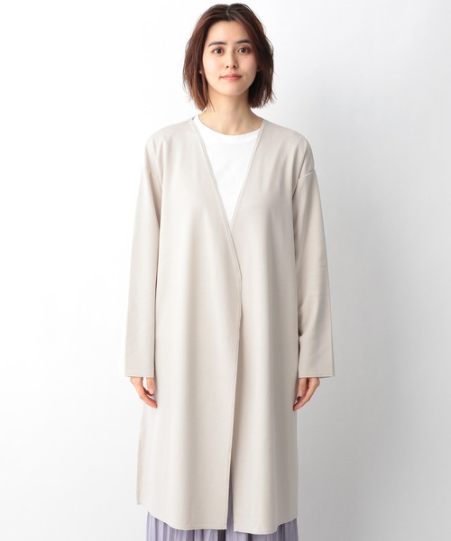 LEPSIM(レプシィム)の「キナガシハオリコート 934809(ノーカラーコート・レディース・ブラック/グレイッシュベージュ/ライトカーキ・FREE/TALL)」の10枚目の写真