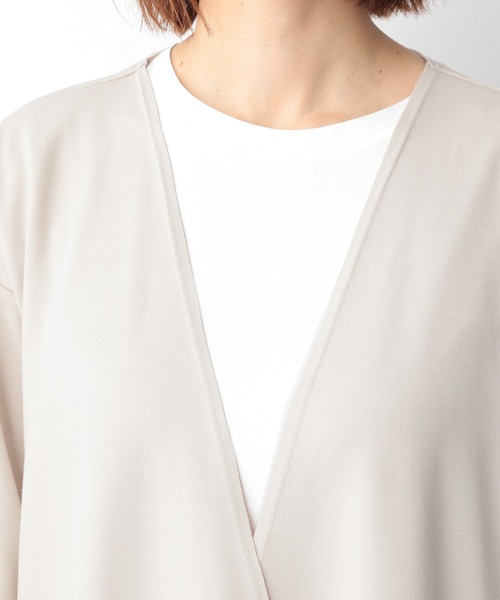 LEPSIM(レプシィム)の「キナガシハオリコート 934809(ノーカラーコート・レディース・ブラック/グレイッシュベージュ/ライトカーキ・FREE/TALL)」の4枚目の写真