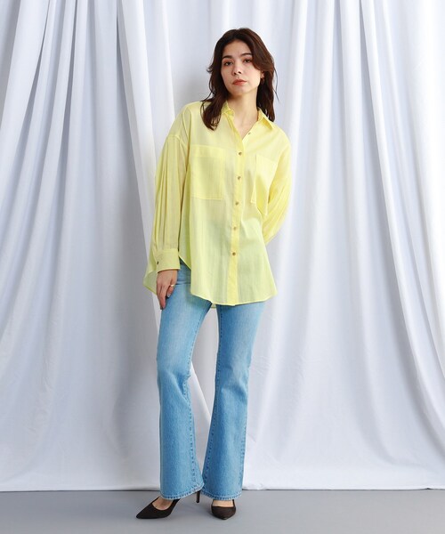 JET（ジェット）の「◆【ウォッシャブル】シアーストライプシャツ（シャツ/ブラウス・レディース・ホワイト系3/ネイビー系2/ライトイエロー系3・04）」の10枚目の写真