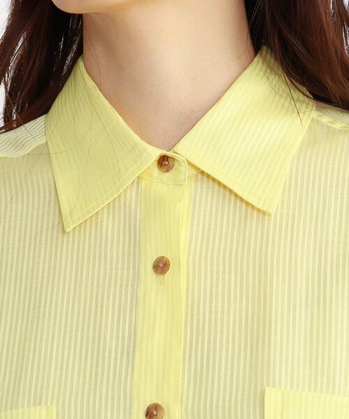 JET（ジェット）の「◆【ウォッシャブル】シアーストライプシャツ（シャツ/ブラウス・レディース・ホワイト系3/ネイビー系2/ライトイエロー系3・04）」の8枚目の写真