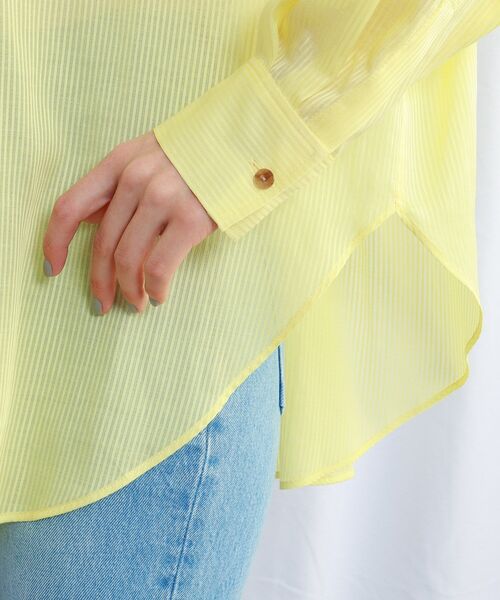 JET（ジェット）の「◆【ウォッシャブル】シアーストライプシャツ（シャツ/ブラウス・レディース・ホワイト系3/ネイビー系2/ライトイエロー系3・04）」の11枚目の写真