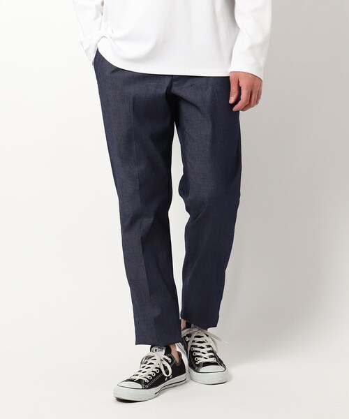 THE SHOP TK (ザ ショップ ティーケー )の「◆エバーデニムパンツ(スーツパンツ・メンズ・ネイビー・02/01/04/03)」の1枚目の写真