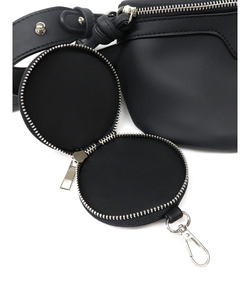 LVEU.（ラブユ.）の「One shoulder mini pouch bag / ワンショルダーミニポーチバッグ（ボディバッグ/ウエストポーチ・レディース・ブラック/ベージュ・FREE）」の5枚目の写真