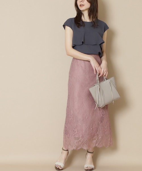 N.（N. Natural Beauty Basic）（エヌエヌナチュラルビューティーベーシック）の「【S Size Line】クロシェレーススカート（スカート・レディース・グレー/ベージュ/ホワイト・MEDIUM/SMALL）」の3枚目の写真