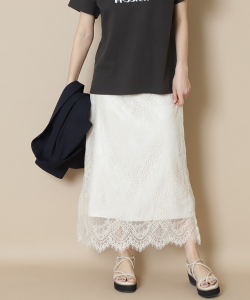 N.（N. Natural Beauty Basic）（エヌエヌナチュラルビューティーベーシック）の「【S Size Line】クロシェレーススカート（スカート・レディース・グレー/ベージュ/ホワイト・MEDIUM/SMALL）」の20枚目の写真