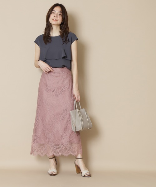 N.（N. Natural Beauty Basic）（エヌエヌナチュラルビューティーベーシック）の「【S Size Line】クロシェレーススカート（スカート・レディース・グレー/ベージュ/ホワイト・MEDIUM/SMALL）」の13枚目の写真