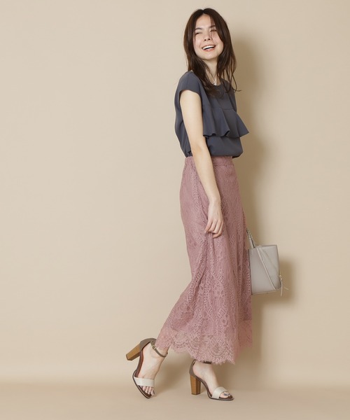 N.（N. Natural Beauty Basic）（エヌエヌナチュラルビューティーベーシック）の「【S Size Line】クロシェレーススカート（スカート・レディース・グレー/ベージュ/ホワイト・MEDIUM/SMALL）」の14枚目の写真