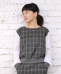 mystic | 格子柄切替プルオーバー(シャツ/ブラウス)