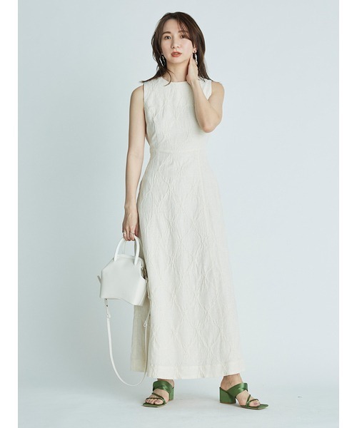 FRAY I.D（フレイアイディー）の「麻混バックリボンドレス（ワンピース・レディース・アイボリー・0）」の2枚目の写真