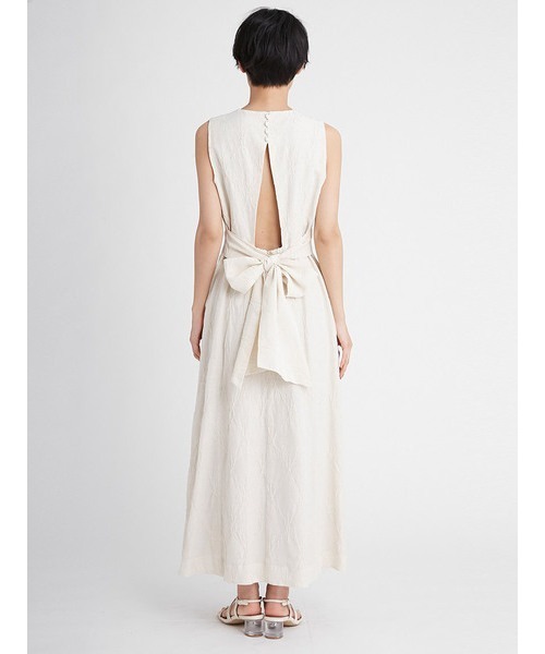 FRAY I.D（フレイアイディー）の「麻混バックリボンドレス（ワンピース・レディース・アイボリー・0）」の6枚目の写真