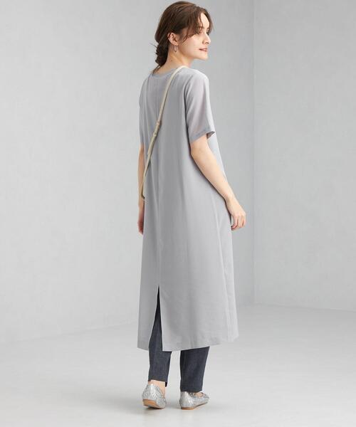 green label relaxing（グリーンレーベルリラクシング）の「FFC シアー ワンピース ＆ カップ キャミ セット（ワンピース・レディース・ライトグレー/ブラック/オリーブ・FREE）」の13枚目の写真