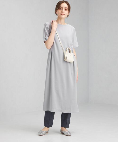 green label relaxing（グリーンレーベルリラクシング）の「FFC シアー ワンピース ＆ カップ キャミ セット（ワンピース・レディース・ライトグレー/ブラック/オリーブ・FREE）」の7枚目の写真