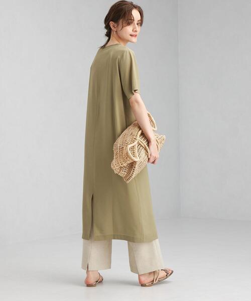 green label relaxing（グリーンレーベルリラクシング）の「FFC シアー ワンピース ＆ カップ キャミ セット（ワンピース・レディース・ライトグレー/ブラック/オリーブ・FREE）」の14枚目の写真