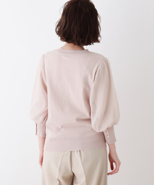 DRESKIP（ドレスキップ）の「◆シアーボリュームスリーブニット（ニット/セーター・レディース・ライトベージュ/ベビーピンク/レモンイエロー/ブラック・04/02/03）」の7枚目の写真