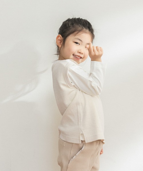 FORK&SPOON（フォークアンドスプーン）の「FORK&SPOON　ストライプサーマル2WAYカットソー(KIDS)（Tシャツ/カットソー・キッズ・オフホワイト/ブルー・105/135/120/90）」の9枚目の写真