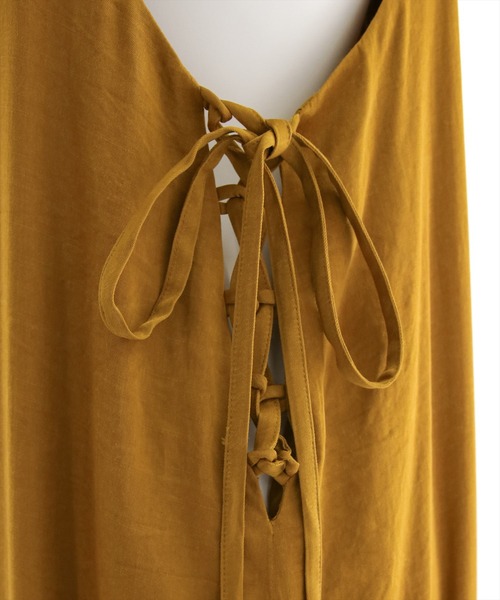 clear(クリア)の「レースアップサロペット(サロペット/オーバーオール・レディース・ブラック/マスタード/モカ/アイボリー・F)」の10枚目の写真