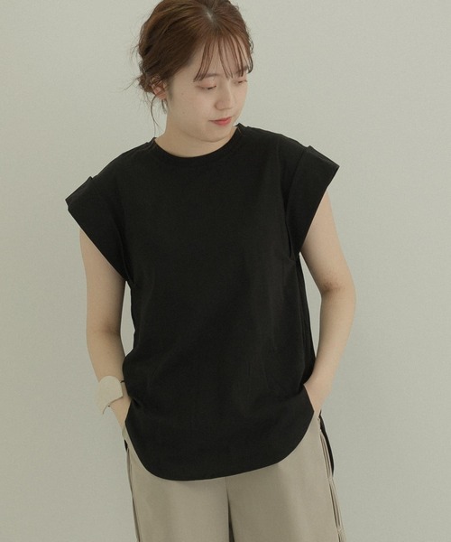 LAATO（ラート）の「BACK LONG T-SHIRTS（Tシャツ/カットソー・レディース・ブルー/グリーン/オフホワイト/ブラック系その他・FREE）」の3枚目の写真