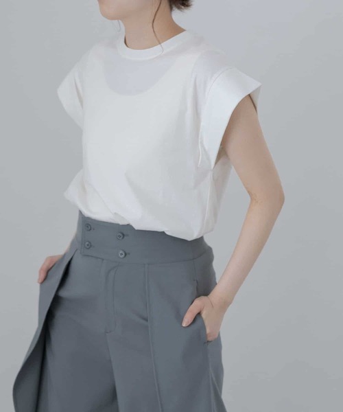 LAATO（ラート）の「BACK LONG T-SHIRTS（Tシャツ/カットソー・レディース・ブルー/グリーン/オフホワイト/ブラック系その他・FREE）」の2枚目の写真