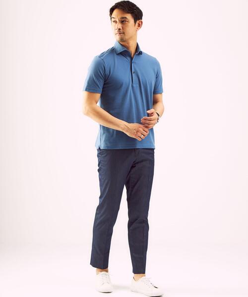 green label relaxing（グリーンレーベルリラクシング）の「＜ 機能 / 洗濯機洗い可 ＞ TC デニムライク マジコンフォート スリム NP スラックス ＃（スラックス・メンズ・ロイヤルブルー/ダークグレー/ネイビー・X-SMALL/LARGE/SMALL/MEDIUM/X-LARGE）」の8枚目の写真