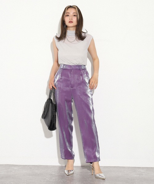 AULI（アウリィ）の「【低身長向けサイズ】ドレープネックシアーカットソー（Tシャツ/カットソー・レディース・ブラック/ライトグレー/オフホワイト・XS）」の12枚目の写真