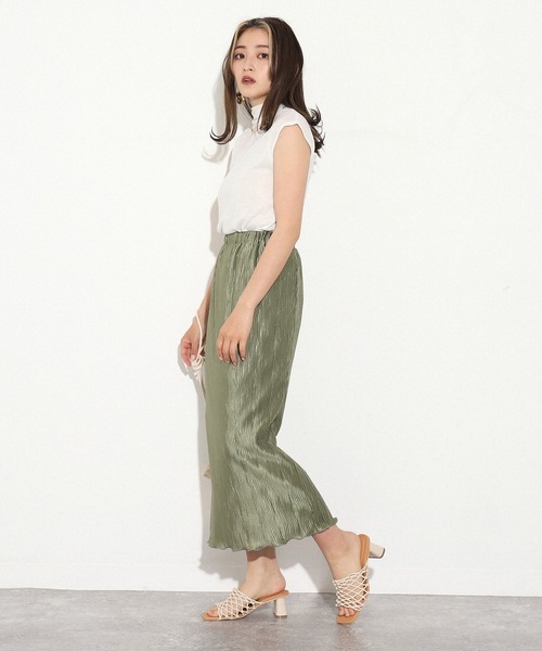 AULI（アウリィ）の「【低身長向けサイズ】ドレープネックシアーカットソー（Tシャツ/カットソー・レディース・ブラック/ライトグレー/オフホワイト・XS）」の9枚目の写真